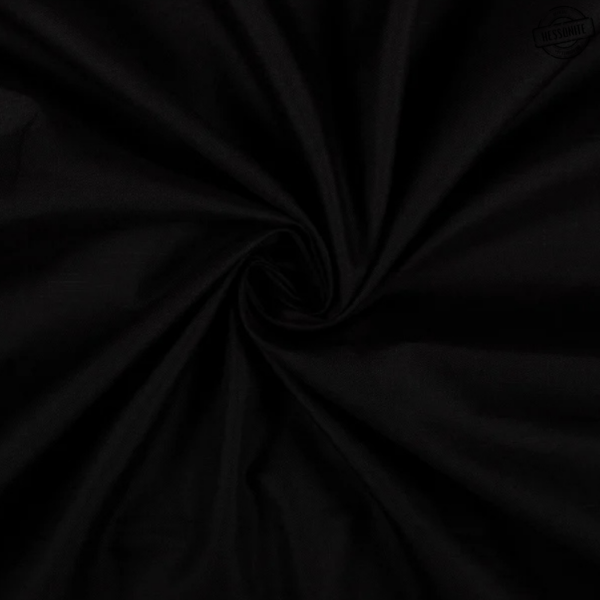 Black Plain Cotton Slub Fabric