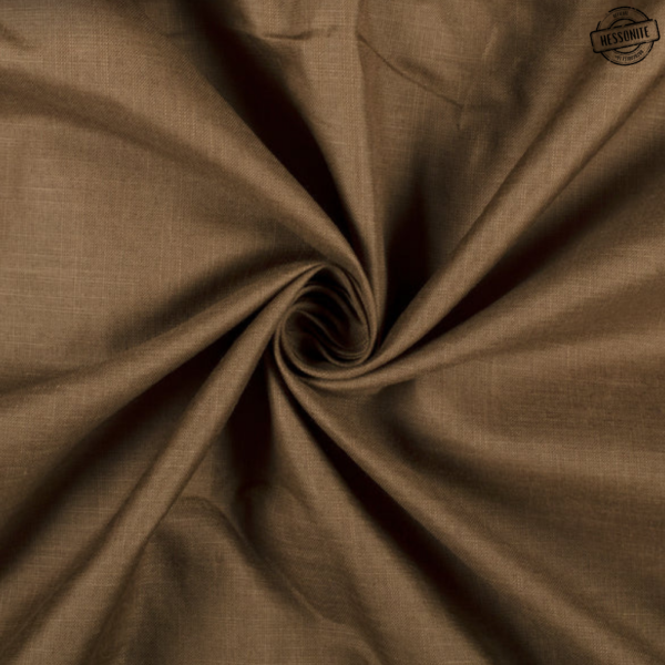 Brown Plain Cotton Slub Fabric