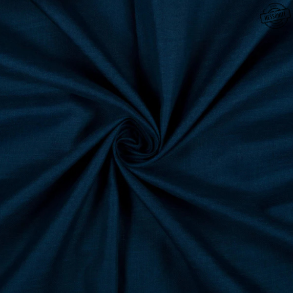 Dark Blue Plain Cotton Slub Fabric