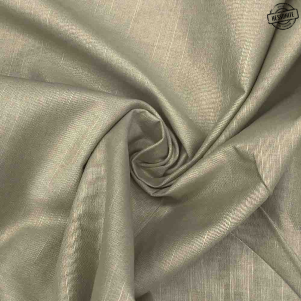 Grey Gold Plain Linen Fabric