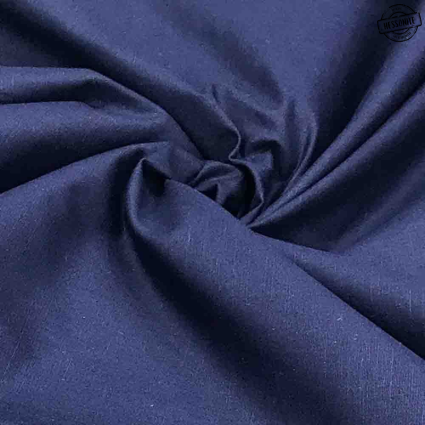 Dark Navy Blue Plain Linen Fabric