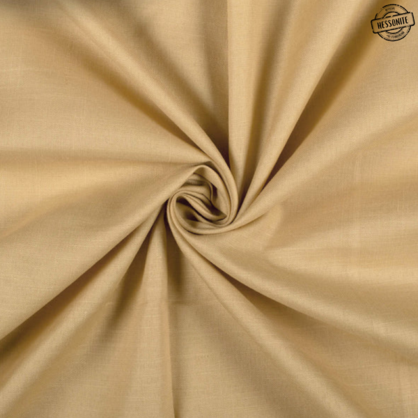Beige Plain Cotton Slub Fabric