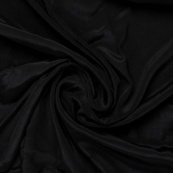Black Plain Crepe Fabric