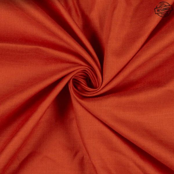 Rust Orange Plain Cotton Slub Fabric