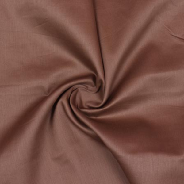 Brown Plain Polyester Cotton Fabric